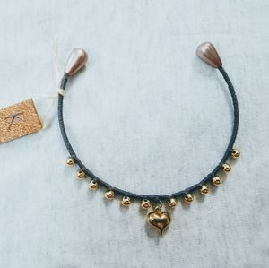 Adjustable Gold Heart Cuff Bracelet